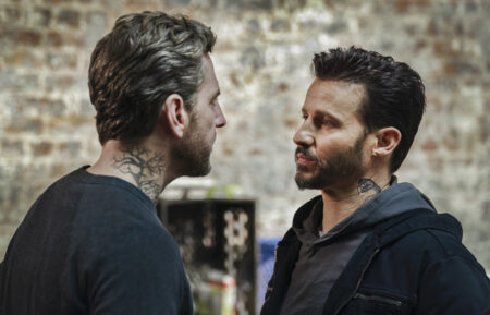 Aaron Abrams as Hader and Will Estes as Jamie Reagan in 'Blue Bloods' Season 14 Episode 1