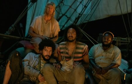 Joel Fry, Nat Faxon, Samba Schutte, and Samson Kayo in 'Our Flag Means Death'